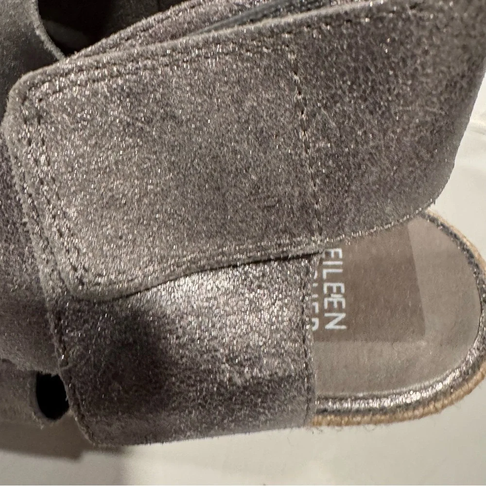 Eileen Fisher Stylish Women's Silver Wedge Sandals Size 10